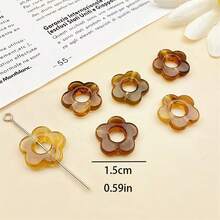 200pcs/50pcs Acrylic Beads, Flower Shaped, With Different Gradient Designs, Perfect For Making DIY Earrings And Other Jewelry Crafts. - Mixed Colors - View 5