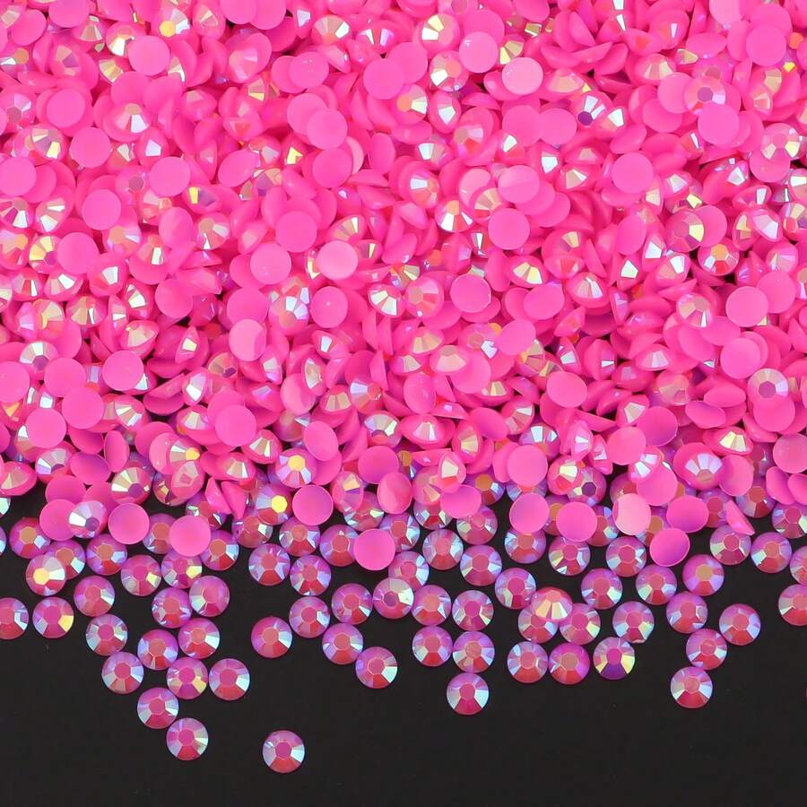 4/5/6mm 500顆 2/3mm 1000顆 樹脂DIY果凍平底水鑽，迷你圓形水鑽，適用於手機殼、杯子、鞋子、衣物裝飾、手工DIY偶像粉絲、姓名貼