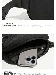 Outdoor Mini Storage Bag. Nylon Checkered Chest Bag. Couple Small Bags. Waist Bag. Suitable For Sports And Running. - Multicolor - View 8