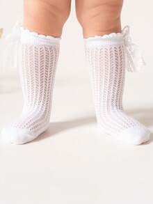 Lace Ruffle Edge Princess Mesh Breathable Socks, New Printed Socks Pearl Socks, Girls Ankle Length Socks For Summer, Toddler 0-3 Years - White - View 2