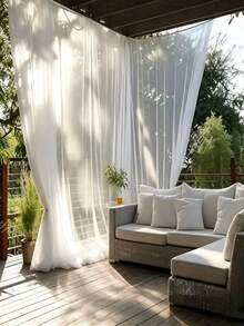 1pc Halloween White Gauze Curtain - Perfect For Haunted House, Nightclub And Escape Room Decoration, Polyester Fabric, Suitable For Halloween Decor, Home And Garage Storage Organization. - Multiple Styles - View 2