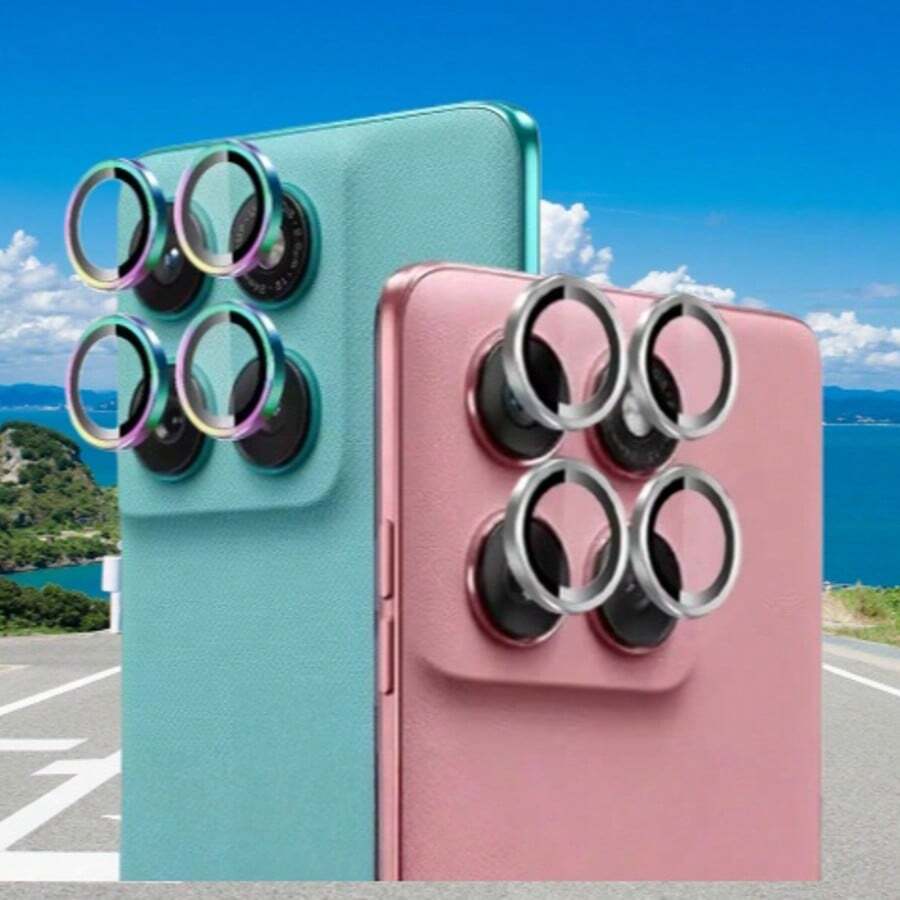 Película protectora de lente de cámara para Edge 70/Edge 60 Fusion/Edge 70 Fusion, protector de lente Eye con anillo de metal de dureza 9H resistente a arañazos, cobertura completa, almohadilla protectora de lente de cámara con anillo de metal, fácil instalación con herramienta de posicionamiento, película protectora de lente, almohadilla protectora de lente - Multicolor - Ver 1