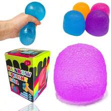 Candy Sensory Squishy Toys, 1Pack Slow Rising Squishies With Malt Sugar-Filled Gel, Super Solid Heavy Duty Plastic Squeeze Fidget Balls For Kids Adults, Stress Relief Anxiety ADHD, Textured Rippling Mellow Touch, Party Favors Classroom Prizes Birthday Gifts-Purple - 紫色 - 查看 1