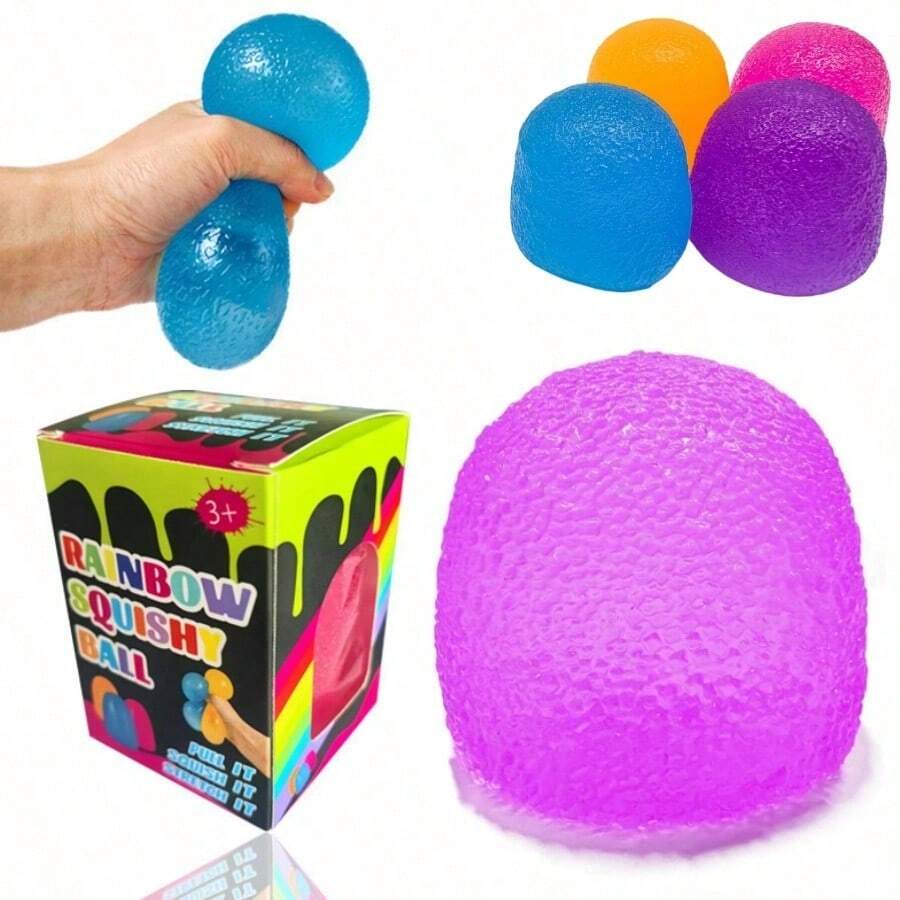 Candy Sensory Squishy Toys, 1Pack Slow Rising Squishies With Malt Sugar-Filled Gel, Super Solid Heavy Duty Plastic Squeeze Fidget Balls For Kids Adults, Stress Relief Anxiety ADHD, Textured Rippling Mellow Touch, Party Favors Classroom Prizes Birthday Gifts-Purple - 紫色 - 查看 1