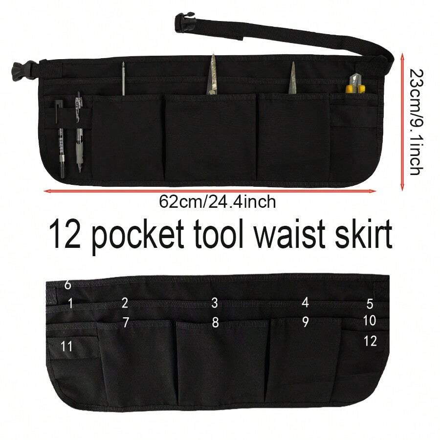 Multi-Pocket Electrician Tool Waist Bag, Tool Classification Storage, Hanging Hardware Tool Storage Bag, Portable Car Repair, Electrician & Auto Repair Wear-Resistant Tool Pouch, Ergonomic Waist Bag Design, Comfortable For Long-Term Wear - A - View 1