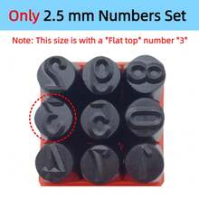 9/27 PCS Number & Letter Stamp Set | Metal Punch Tools For Leather, Wood & Soft Metals – DIY Embossing & Imprinting Kit With Carrying Case - Only 2.5mm Numbers Set - View 2