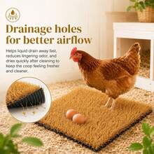 10 Pack Reusable Chicken Nesting Pads, 30*30cm Washable PE Turf Mats For Poultry & Small Pets - Yellow - View 3
