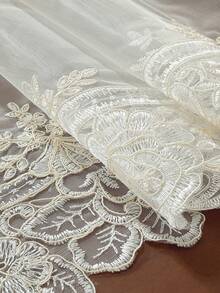 網格布料刺繡工藝廚房餐桌墊餐墊裝飾室內外裝飾戶外家具節日派對裝飾刺繡婚禮宴會生日派對桌布桌旗系列尺寸桌旗 1件 - 米色 - 查看 7