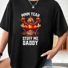 Cotton Wo hirt Tksgiving Adult Humor Tacky Dirty Turkey Funny Wo Wowo T-Shirt - Negro - Ver 1
