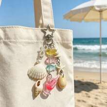 1 pieza Estilo Bohemio Colgante de Cuentas Oceánicas Encanto de Pez Transparente y Colorido Accesorio de Llavero Decoración de Mochila de Verano - Multicolor - Ver 1