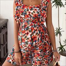 WNS  Vestido de maternidad y lactancia con estampado floral y ribete de volantes para vacaciones - Multicolor - Ver 6