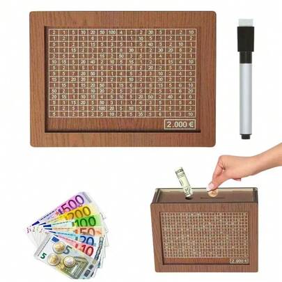 1 chiếc heo đất có bộ đếm kỹ thuật số và khe bỏ tiền xu, ngân hàng thử thách tiết kiệm tiền 2000-10000$, ngân hàng tiền cho người lớn, hũ tiết kiệm tiền mặt, quà tặng ngày lễ hoàn hảo, trang trí nhà cửa