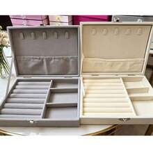 1PC Velvet Jewelry Storage Box, Jewelry Box, Desktop Jewelry Display Tray Box, Multi-Functional Jewelry Rack Travel Jewelry Box, Ring Display Storage Box, Glass Transparent Cover Display Box, Ring Storage Tray, Large Capacity Jewelry Organizer, Earring Storage Box, Gift Box, Collection Box, Wedding Gift Box - Multicolor - View 3
