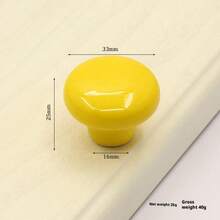 1pc Ceramic & Copper Flat Round Drawer Handle | Cabinet Pull | Living Room/Hotel/Restaurant Cozy Home Decor | Suitable All Year Round - single hole - View 17