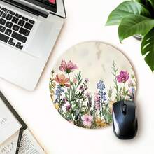 Flower And Flower Pattern Circular Mouse Pad - Anti Slip Rubber Base, Compact 7.87 Inch Diameter - Perfect For Daily Office Use, Mouse Pad, Single 47g - View 5