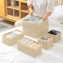 Foldable Fabric Storage Box, Closet Drawer Organizer, Multi-Functional Clothing Storage Box, Home Miscellaneous Storage Box, Fabric Foldable Storage Box, Space-Saving, Desktop Cosmetic And Stationery Organizer, Suitable For Back To School Season - Multicolor - View 11