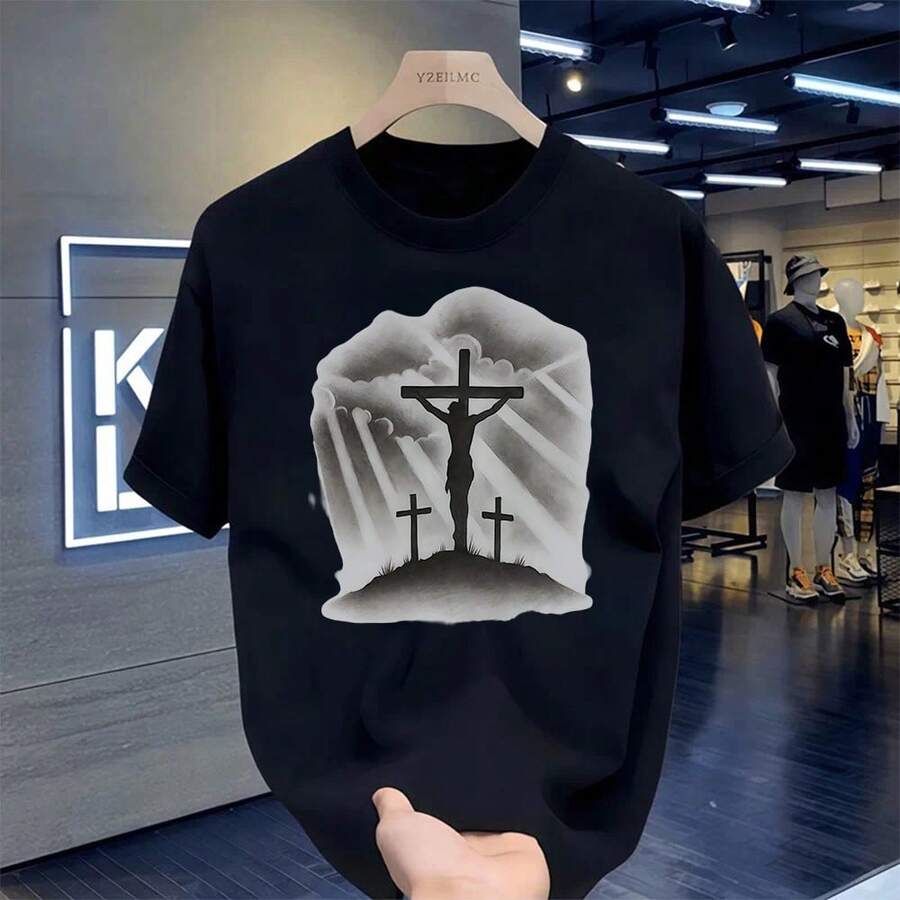 Men T-Shirts - 黑色 - 查看 1