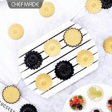 CHEF MADE 12PCs Non-Stick Tart Mold Set, 2.5 Inch & 3 Inch Wave Tart Pan, Mini Chrysanthemum Flower Baking Tart Molds - Black - View 12