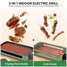 Electric Grills & Electric Griddles Bestsellers,Non-Stick Coating Design With Grill Rack And 3 Cheese Trays-Perfect For Dorms, Home Use, And Gatherings With Friends - Mint Green - View 3