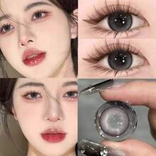 2 chiếc/gói Kính áp tròng dùng một lần 6 tháng đường kính lớn & nhỏ màu nâu, độ cận tự nhiên - Nhiều màu - Xem 2