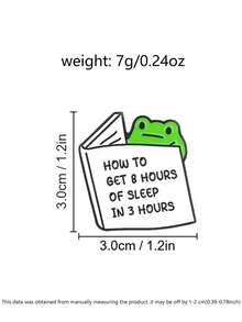 "How To Get 8 Hours Of Sleep In 3 Hours" Frog Enamel Pin, Funny Sleep Deprived Brooch - Multicolor - View 2