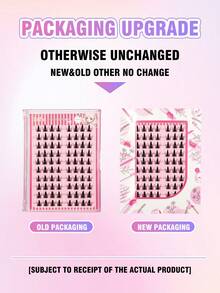 80pcs C-Curl Self-Adhesive Cluster Eyelashes, Transparent Lash Stems, Cartoon Style False Lashes, Suitable For Daily Life, Wedding, Date, Party, Music Festival And Other Occasions - C - View 7