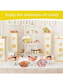 1/3/5pcs Hexagonal Reusable Plastic Storage Jars With Airtight Lids - 850ml/29oz Food Containers For Candy, Kitchen, Bathroom And Party Organization - Versatile Holiday Decor (Wedding, Birthday, Easter, Thanksgiving), Large Decorative Plastic Candy Jars, Transparent Visible Lids, Clear Containers, Easy-Open Lids - Multicolor - View 9