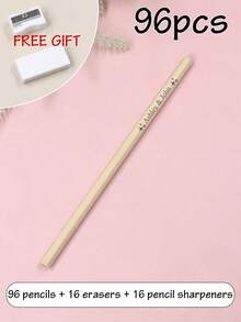 6-192pcs Custom Engraved Name/Text Pencils, Personalized Sketch Pencils,Customized Name Bulk Pencils,Customizable Golf Pencils With Erasers,Erasable Pencils,Fun Pencils,For Wedding,Birthday Gifts,Party Favor,For Classroom,Office, Reward - Style B - View 12