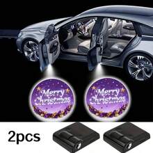 2入組無線汽車車門歡迎燈，安裝簡單，電池供電（不含電池），適用於福斯、奧迪及其他車型，時尚汽車裝飾 - 亮黑款 - 查看 17