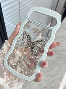 波模様の縁取りと蝶の透明スマホケース、繊細で少女らしいデザイン。GooglePixel 10 Pro、Pixel 10、Pixel 10A、Pixel 9A、Pixel 9、Pixel 9 Pro、Pixel 8、Pixel 8A、Pixel 7Aに対応。防水、防震、衝撃防止、耐摩耗設計。 - 水色 - チェックする 3
