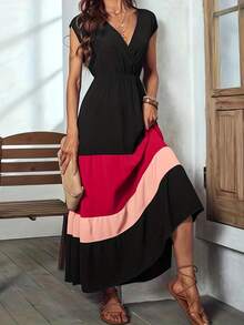 Vestido de Mujer con Bloques de Color - Azul - Ver 6