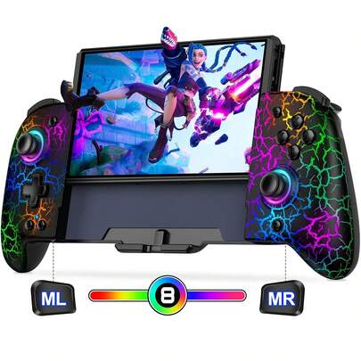 HELLCOOL Controller für Switch Joy Con, Ein-Stück-Joypad-Controller für Switch OLED Handheld-Modus