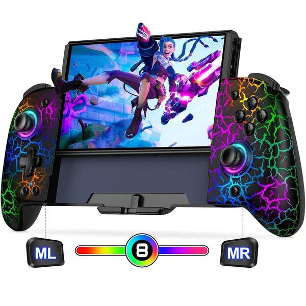 HELLCOOL Controller für Switch Joy Con, Ein-Stück-Joypad-Controller für Switch OLED Handheld-Modus