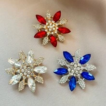 1pc Elegant Zinc Alloy Flower Brooch For Women, Suitable For Daily Wear In Spring, Summer, Autumn And Winter - Multicolor - View 1
