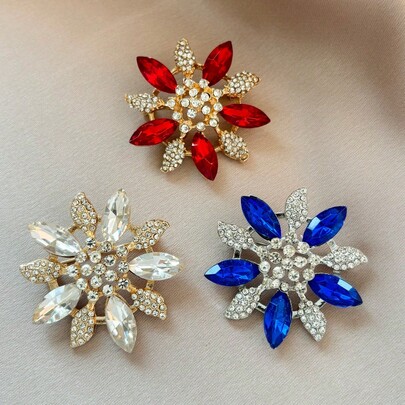 1 pieza Broche de flor elegante de aleación de zinc para mujeres, adecuado para uso diario en primavera, verano, otoño e invierno