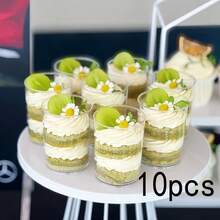 10pcs/50pcs/100pcs 100ml Straight Round Transparent Plastic Mousse Cups - Durable Clear Dessert Cups Suitable For Tiramisu, Pudding, Jelly, Cheesecake - Perfect For Weddings, Birthdays, Buffet Parties And Dessert Tables - Transparent - View 14
