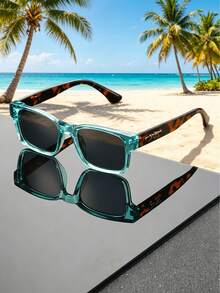 1pc Minimalist Casual Sunglasses, UV400, Unisex Sunglasses, Suitable For Commuting, Travel, Beach And Vacation - Multicolor - View 6