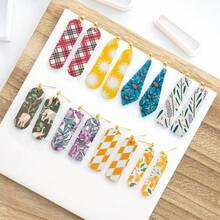 Basic Geometric Shape Jewelry Making Kits, Long Oval, Long Raindrop Polymer Clay Cutters For Earrings Crafting, Diamond, Rounded Hexagon, Tall Ladder-Shaped Clay Molds For Pendant & Necklace Making - White - View 4