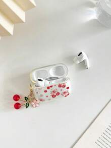 Cherry Painted Transparent Additional Flower Button Thickened Fashion Bluetooth Shockproof Earphone Case Compatible With S4 Protective Case Apple Wireless Bluetooth Earphone Shell Glossy Pro2 Full Coverage Pods 31/2/3 Generation Protective Case Pro Shockproof Soft Shell - Multicolor - View 6
