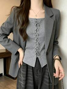 Women Tops - Grey - View 2