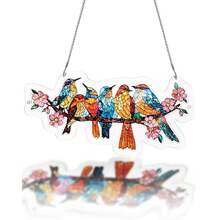 Acrylic Puzzles Suncatcher Window Hanging, 83 Pieces 7.4 Inch Sun Catcher Acrylic Puzzles Garden Decoration For Women Men Mom Birthday Gift Home Decor (Dawn Flower) - 花之歌鳥 - 查看 9