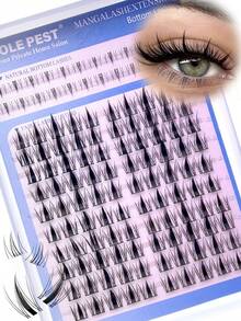 124 Pezzi ciglie Individuali Stile Manga, ciglie Inferiori+ciglie Individuali Naturali Fairy Lash, ciglie Appuntite Anime 8-18mm Per Estensioni ciglie Effetto Bagnato, Stile Manga Giapponese, ciglie Delicate, Festival Musicali, Feste, Club - C - Visualizzare 1