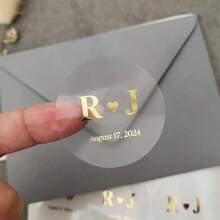 50 buah Stiker Pernikahan yang Dipersonalisasi, Cocok untuk Undangan, Segel Amplop, Label, Stiker Suvenir Pernikahan yang Disesuaikan, Label Hadiah Foil Emas - Multiwarna 2 - View 40