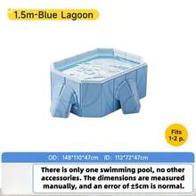 1pc Foldable No-Inflation Swimming Pool, Multiple Styles And Sizes Available, Integrated Design Easy To Assemble, Space-Saving, 5-Layer Thickened PVC Material, Foldable, No Installation Required, Hard Shell, Quick Setup, No Installation, Swimming Pool / Foldable Pool / Above Ground Pool, Rectangular Swimming Pool For Immediate Enjoyment, Large Foldable Hard Shell Pool, Family Size Backyard Inflatable Pool Suitable For Beach, Seaside, Camping, Outdoor Activities, Summer Backyard Water Park, Family Outdoor Swimming Pool, Large Backyard Splash Center - C - View 10
