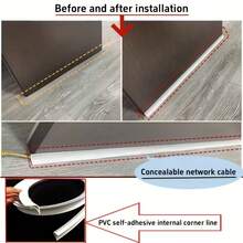 1pc 2m PVC Self-Adhesive Floor Trim And Edging - Multifunctional Inner Edge Protector With Hidden Cable Channel - A - View 6