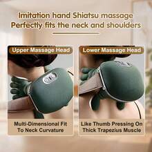 USB Rechargeable Neck And Shoulder Heating Massager, Electric Massage Device, Portable Acupressure Neck Shoulder Back Massager, Trapezius Muscle Massager, Human Hand Simulation Design, Deep Kneading Massage For Shoulders And Legs - Multicolor - View 5