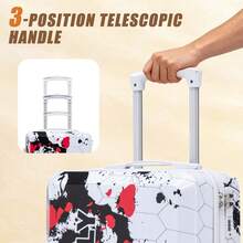 MERAX 20"/24"/28" 3 Pcs/Set In PC Spinner Wheel Luggage, Carry On Suitcase, With Printed Pattern And Combination Lock (Black) - Black(20"/24"/28") - View 10