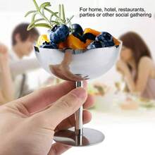 Copa de Helado, Taza de Helado Tazn de Acero Inoxidable para Helados Cuencos Tazas de Yogur con Patas Redondas Tazas Pudn Metal Reutilizable para Postre Sundae Frutas 2Pcs - 2 piezas - Ver 8