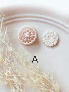 1/2pcs Multi-Layer Heart & Petal Polymer Clay Cutting Molds, Bohemian Style Handmade Multi-Layer Daisy & Heart Earrings, Perfect For Spring And Rustic Style Jewelry Making - White - View 4