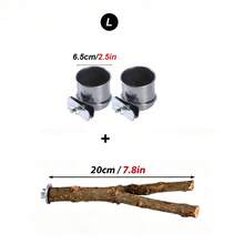 1入組/2入組不銹鋼防腐防鏽杯架，適用於鳥籠飼料碗，適用於所有季節的鳥類 - 銀色 - 查看 17